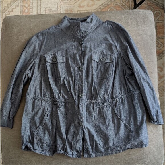Woman Within Chambray Shacket fits like 22/24 See sizing note - Picture 2 of 3